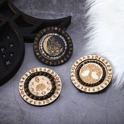 Olivenorma Round Moon Phase Jewelry Display Tray Holder