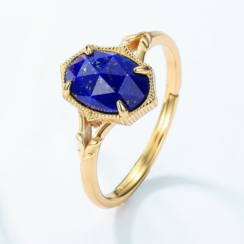 Olivenorma Lapis Lazuli White Zircon Double Layer Ring Set