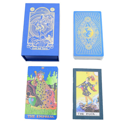 Olivenorma Green Blue Moon Gold Foil Tarot Cards