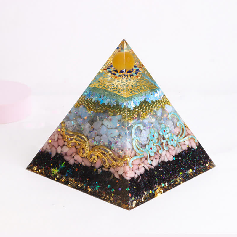 Olivenorma 15cm Natural Crystal Orgone Pyramid