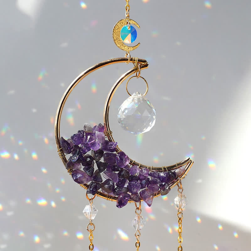 Olivenorma Moon Crystal Hourglass Wind Chime Suncatcher