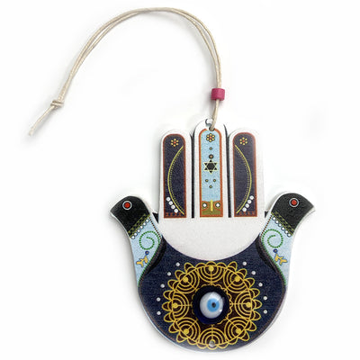 Olivenorma Geometric Wooden Hamsa Wall Decor Ornament