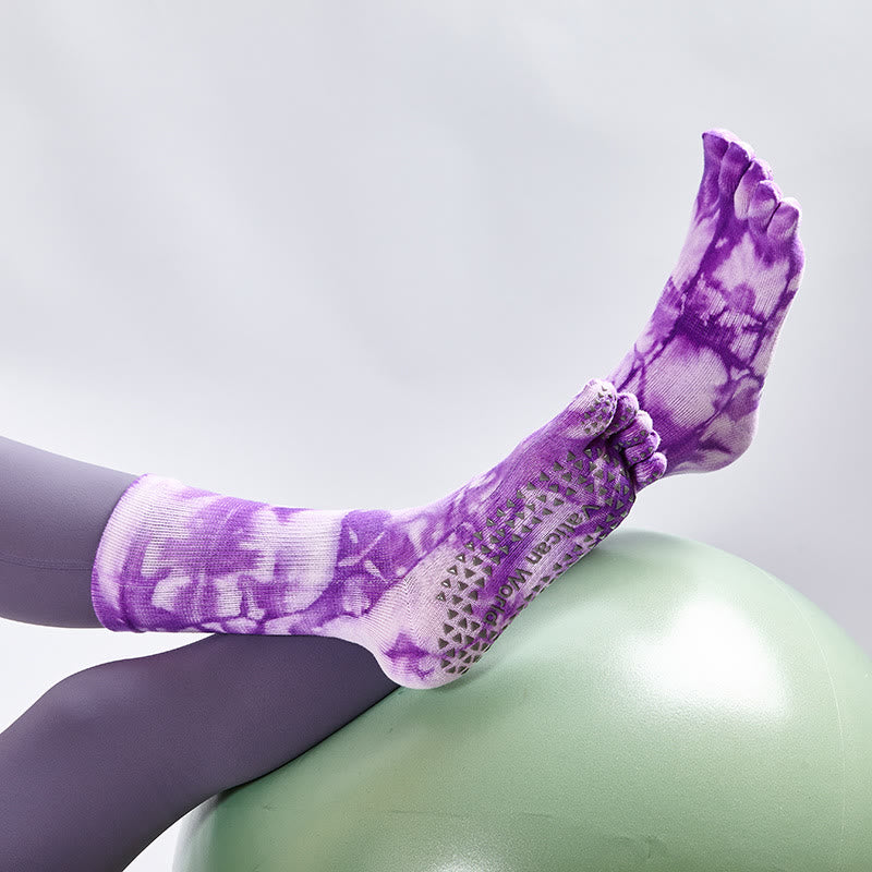 Olivenorma Comfortable Tie-dye Yoga Pilateds Barre Cotton Socks