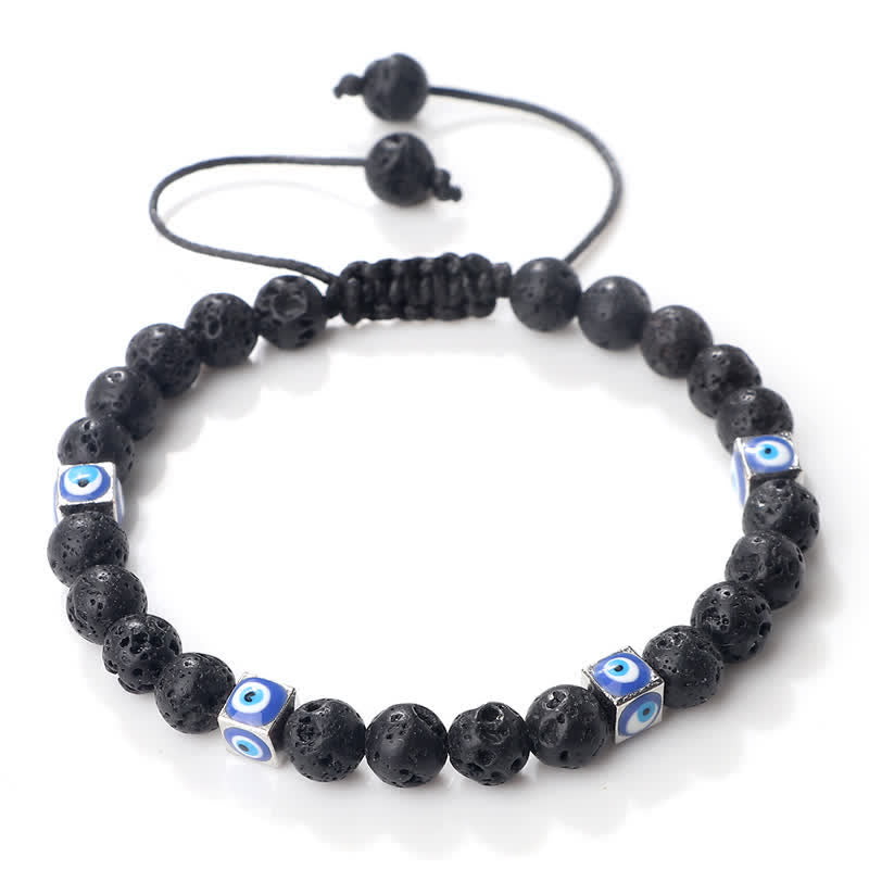 Olivenorma Natural Crystal Beaded Evil Eye Braided Bracelet