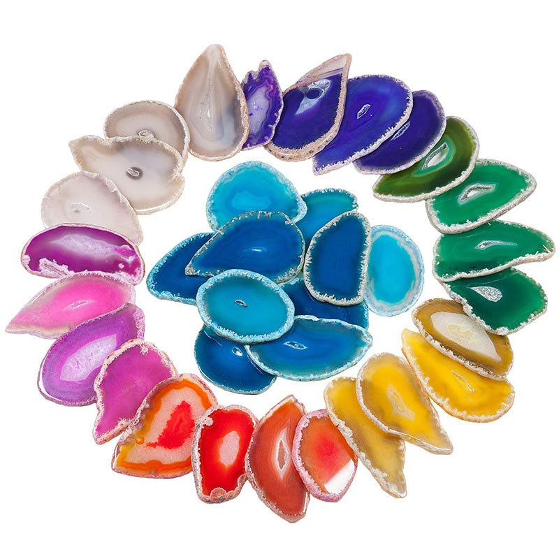 Olivenorma Natural Sliced Agate Gemstone Decoration