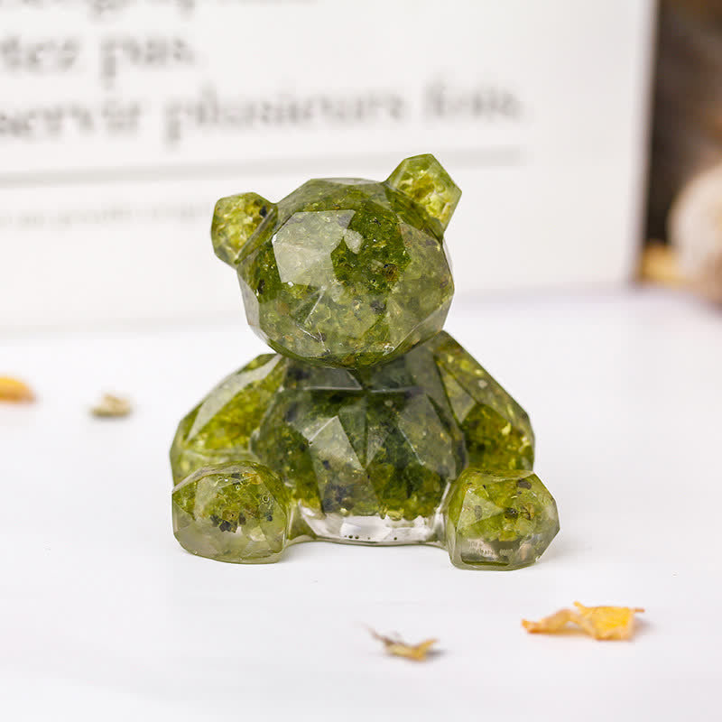 Olivenorma Mirror Sitting Bear Gemstone Decoration