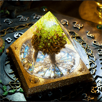 Olivenorma Tree Of Life Peridot Orgone Pyramid