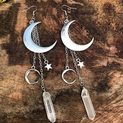 (Clearance 30% OFF / CODE: OFF30) - Natural Crystal Moon Star Mushroom Accessory Earrings