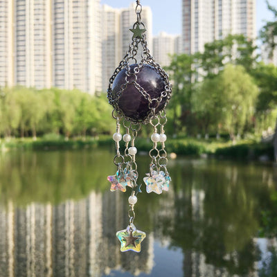 Olivenorma Natural Crystal Original Stone Hanging Pendant Wind Chime