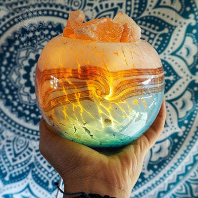 Olivenorma Blown Glass Himalayan Salt Lamp