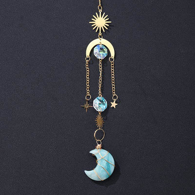 Sun And Moon Crystal Handmade Gemstone Ornament