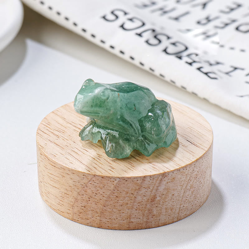 Olivenorma Natural Gemstone Carved Frog Statue Gemstone Decoration