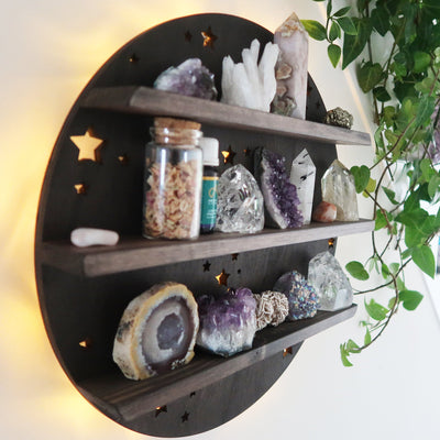 Olivenorma Brown Full Moon Crystal Shelf