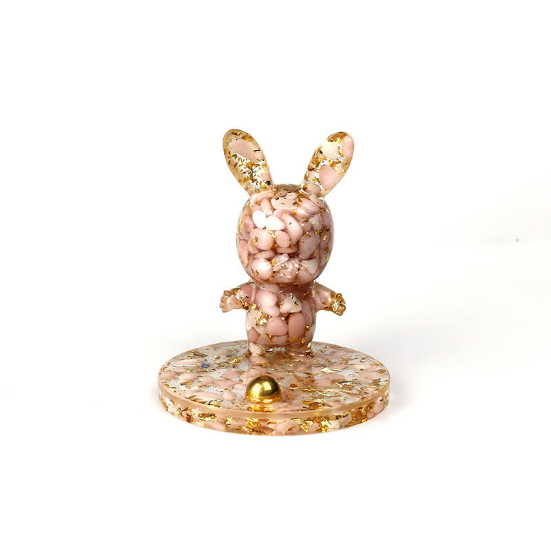 Olivenorma Natural Crystal Gravel Epoxy Rabbit Mobile Phone Holder