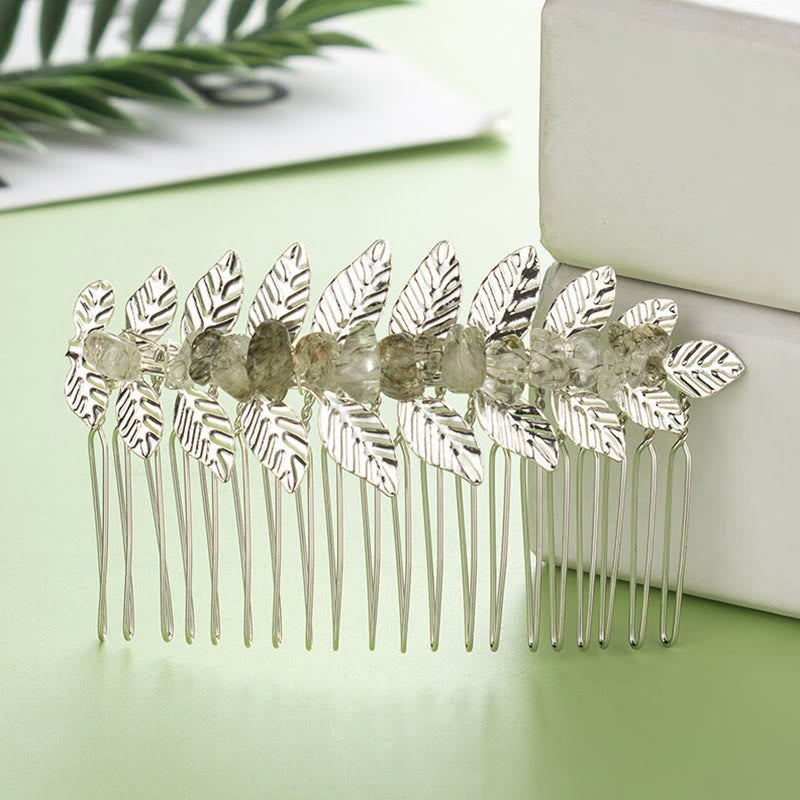 Olivenorma Natural Crystal Gemstone Hair Combs Hairpin