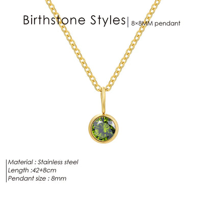 Olivenorma Constellation 8mm Birthstone Pendant Necklace