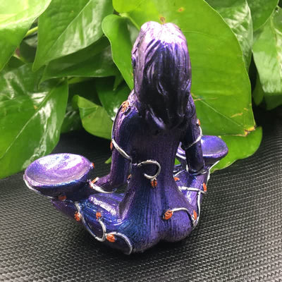 Resin Earth Goddess Crystal Sphere Stand Decoration