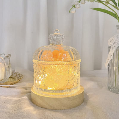 Olivenorma Diffuser Stone Carved Glass Cup Crystal Aromatherapy Lamp