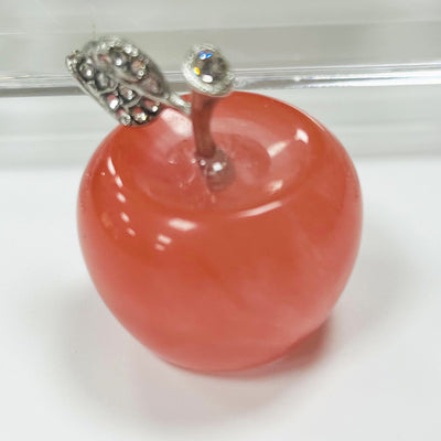 Olivenorma Christmas Eve Natural Stone Apple Carving Gemstone Decoration