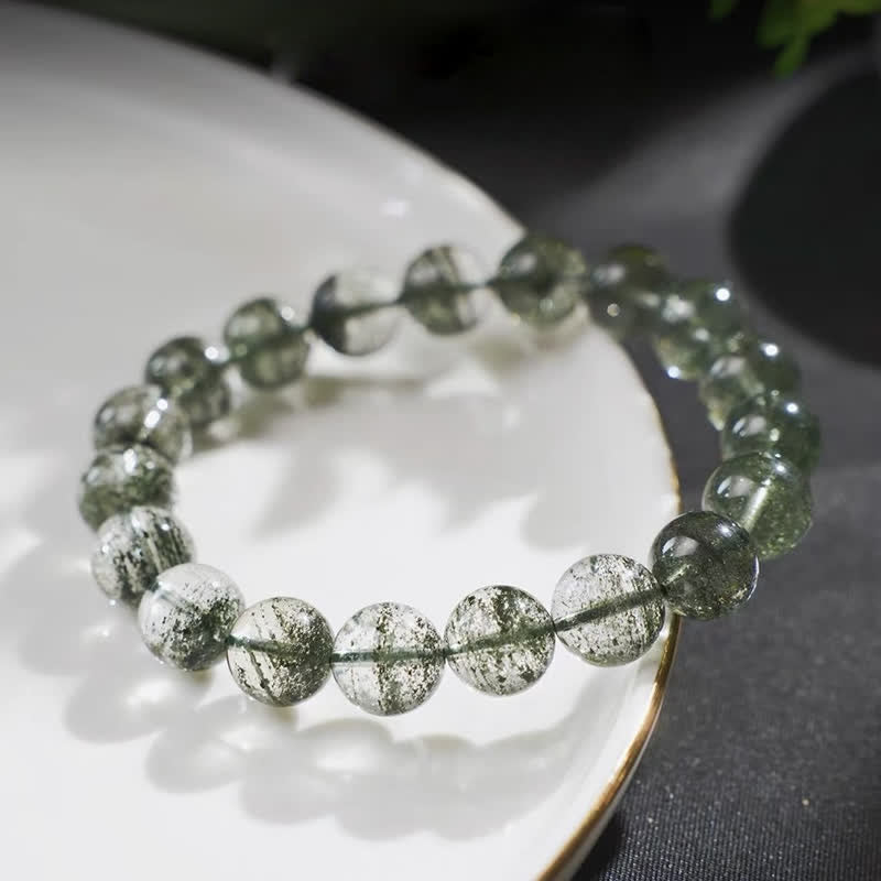 Olivenorma 7A Green Phantom Quartz Beaded Bracelet