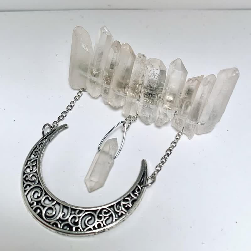 Olivenorma Clear Crystal Cresent Moon Hairpin