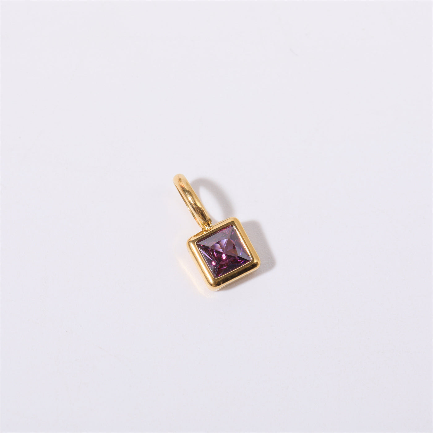 Olivenorma Colorful Square 12 Birthstone Pendant Accessory Necklace