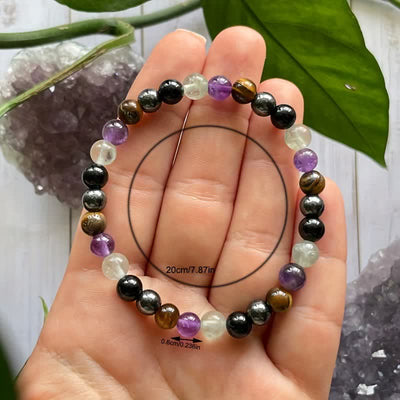 Olivenorma "Empath Protection" Handmade Crystal Beaded Jewelry Bracelet