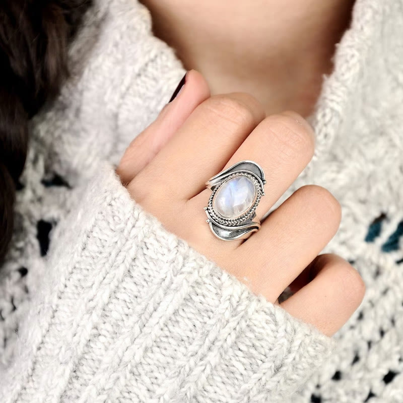 Olivenorma "Source of Intuition" - Retro Moonstone Ring