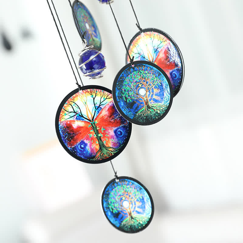 Olivenorma Tree of Life Butterfly Rainbow Wind Chime