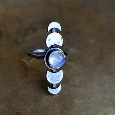 Olivenorma Crescent Moonstone Feminine Energy Ring