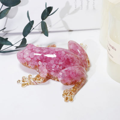 Olivenorma Crystal Resin Frog Ornament Gemstone Decoration