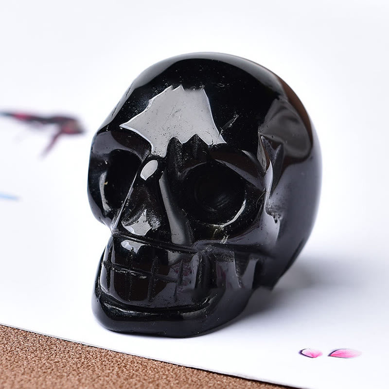 Olivenorma Crystal Engraved Skull Crafts Gemstone Decoration