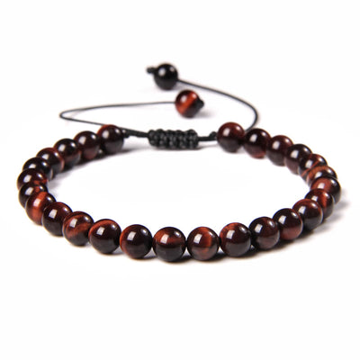 Olivenorma Natural 6mm Stone Beads Braided Wrap Bracelet