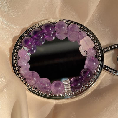 Olivenorma Natural Amethyst Lepidolite Beaded Bracelet