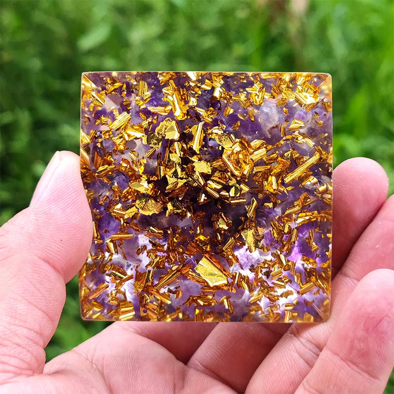 (Clearance 30% OFF / CODE: OFF30) - Olivenorma Amethyst Aquarius Zodiac Orgone Pyramid