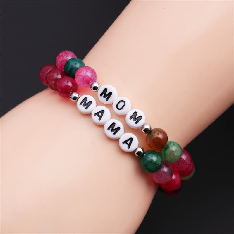 Olivenorma "MAMA" Colored Turquoise Beaded Bracelet