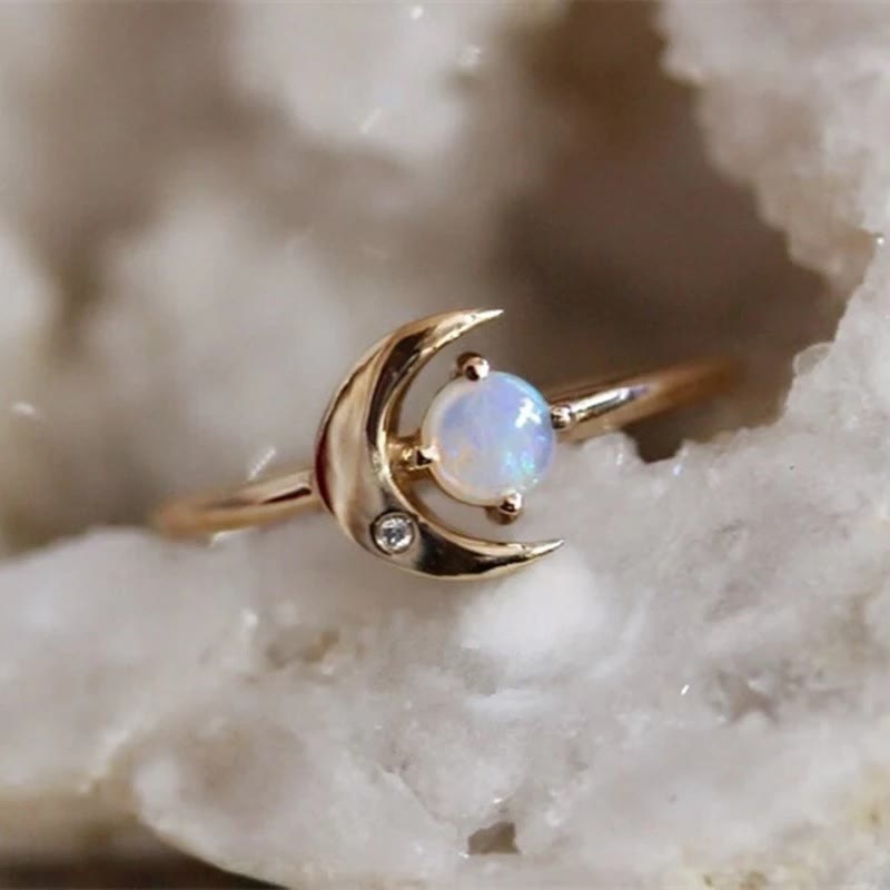 Olivenorma "Moon of My Life" Creative Moonstone Ring