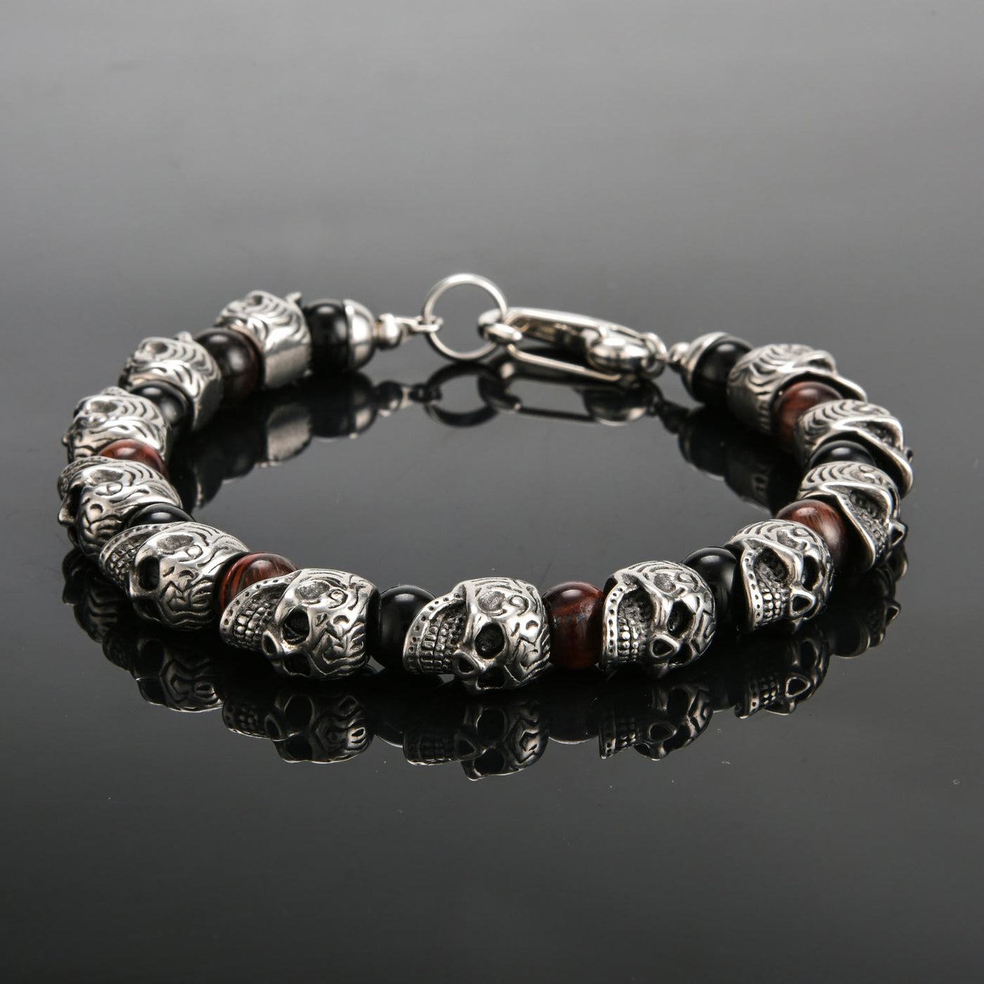 Olivenorma Natural Tiger Eye Handmade Stainless Steel Bracelet