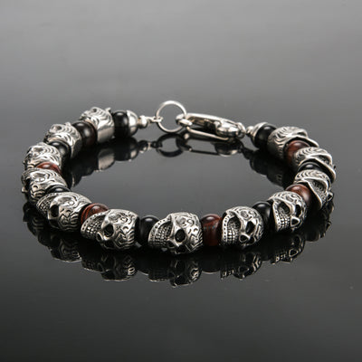 Olivenorma Natural Tiger Eye Handmade Stainless Steel Bracelet