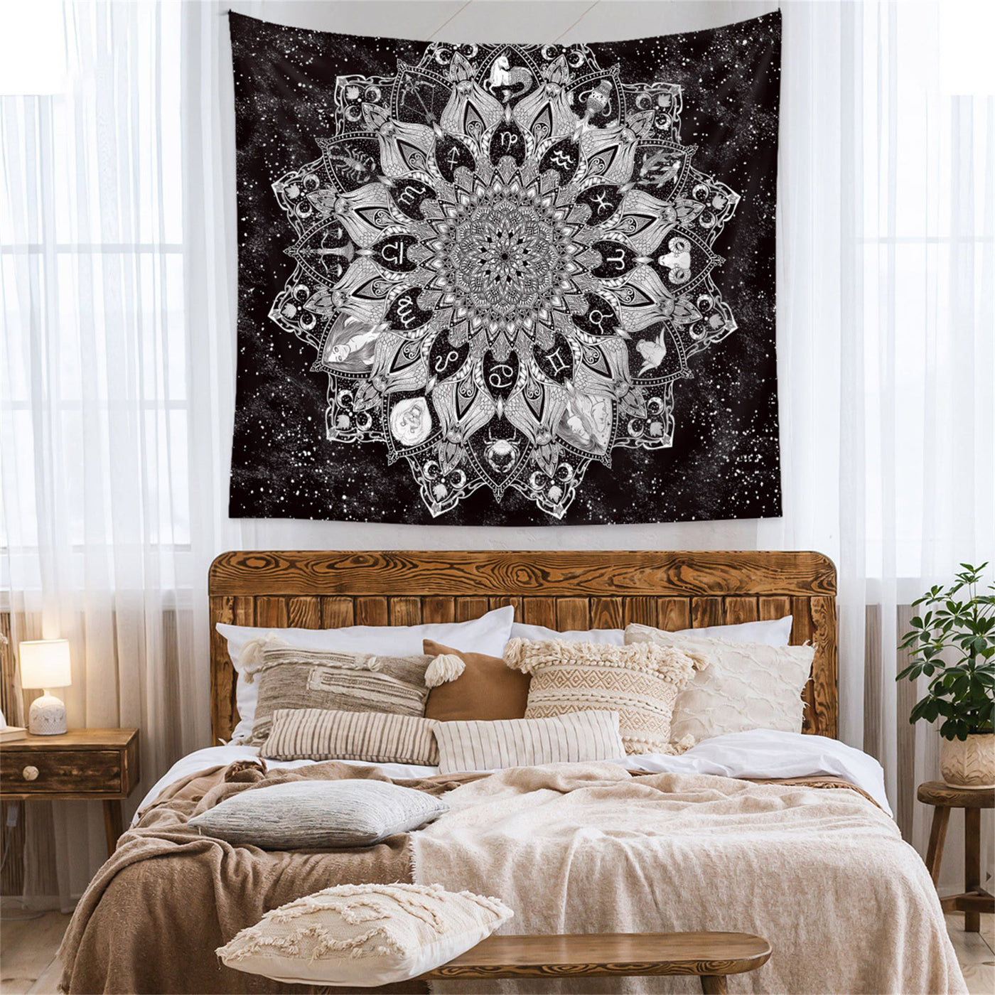 Olivenorma Black Fancy Wall Hanging Decoration for Bedroom Tapestry