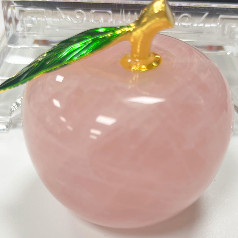 Olivenorma Christmas Eve Natural Stone Apple Carving Gemstone Decoration