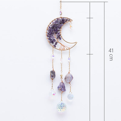 Olivenorma Amethyst Moon Pendant Suncatcher Wind Chime