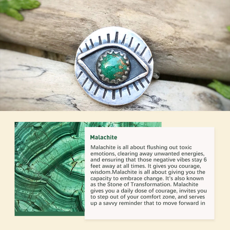 Chrysoprase Evil Eye Protection Ring