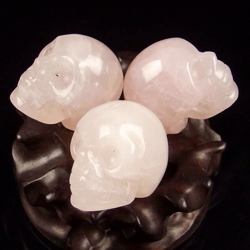 Rose Quartz Crystal Skull Decoration