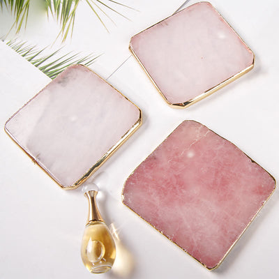 Olivenorma Rose Quartz Coaster Gemstone Decoration - image 9
