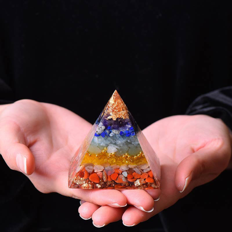 Olivenorma Natural Chakra Balance Orgone Pyramid