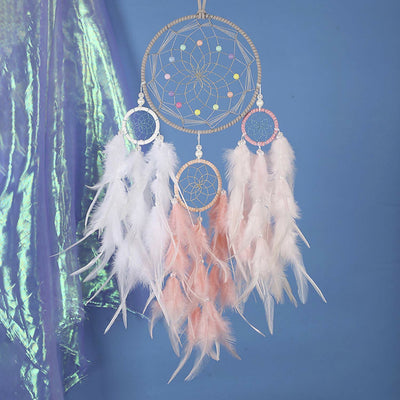 Olivenorma Indian Style Three Ring Feather Dream Catcher