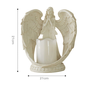 Olivenorma Nordic Pure White Wings Praying Angel Candle Holder