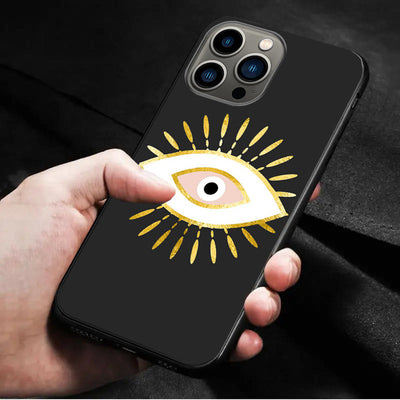 Olivenorma Blue Evil Eye Hamsa Phone Case for iPhone 13/14/15