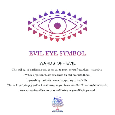 Olivenorma "We are protected" Evil Eye Cross Necklace